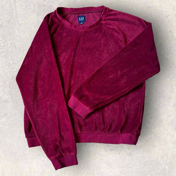 Gap Velour 2 Piece Track Pant Sweater Set Crimson Size Small - Picture 4 of 16